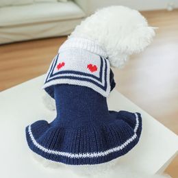 Dog Apparel Clothes For Small Dogs Pet Cat Autumn And Winter Red Navy Sweet Christmas And Year Jacket Knit Dog Sweater Warm Pet Clothes 231206