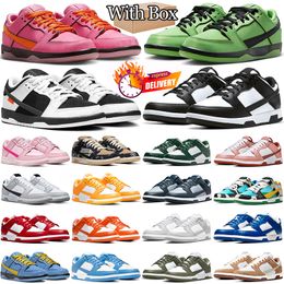 With Box panda pink running shoes mens trainers womens designer sneakers UNC GAI grey fog rose whisper syracuse olive women men outdoor sports trainers