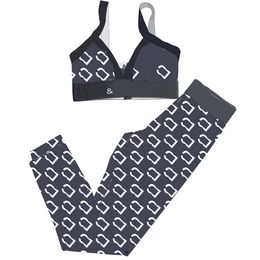 Sexy Yoga Bra Leggings Summer Brand Sportswear Push Up Padded Fitness Vest Letter Print Tight Jogging Pants Breathable Sport Outfit