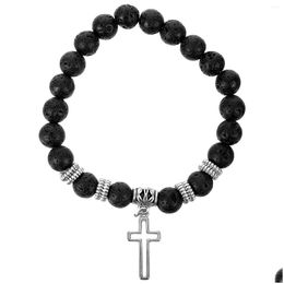 Charm Bracelets Charm Bracelets Wrist Chain Punk Style Bling Ornaments Beaded Elastic Rosary Fashionable Wristband Drop Delivery Jewel Otscu