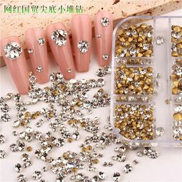 Nail Art Decorations 10001440pcs Nail Rhinestone Small Irregular Beads Colorful Clear Crystal 3D Nail Art Rhinestones Stone Manicure Nail Accessory 231207