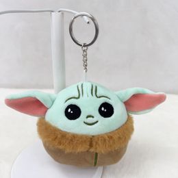 10CM Stuffed Baby Aliens Pendant Kehchain Plush Green Monster School Bag Pendant Car Key Chain Lovely Girls Keychains Dolls