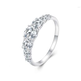 High End Jewellery Cheap Price S925 Sterling Silver Ring Fashion Versatile Moissanite for Women