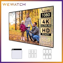 Projection Screens WEWATCH PS7 120 inch Optical Layer Material Projection Screen 16 9 Screen High Brightness Reflective Foldable Projector Screen 231206