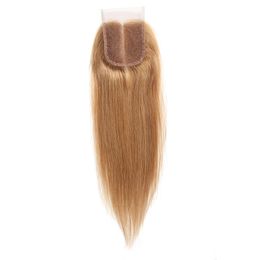 Indian Virgin Human Hair 99J 27# 33# P4/27 Piano Colour Yirubeauty Silky Straight 4X4 Lace Closure Free Middle Part