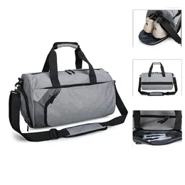 Outdoor Bags Dry Wet Separation Men Shoulder Sports Gym Bag Gray Fitness Backpack Short Distance Business Travel Luggage Shoes Pocket