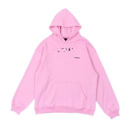 2024 Stylish hoodie with texture The correct version of the BL family blurry letter hoodie with a light pink color scheme unisex hoodie