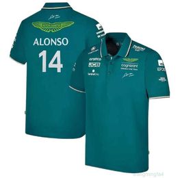 Men's T-shirts Outdoor T-shirts 23 Summer New Aston Martin F1 Suit Short Sleeve Polo Shirt Team Edition Same Breathable Quick Dried Racing Car R5kv