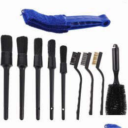 Car Sponge 10Pcs Premium Wheel Tyre Brush Mobile Wash Detailing Set Drop Delivery Automobiles Motorcycles Care Cleaning Othcg