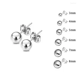 Stud Earrings 3 Pairs/Set Man Women Bean Punk Gothic Stainless Steel Ear Post Studs Minimalist Piercing Trend Jewellery Gift