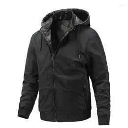 Men's Jackets 2023 Spring&Fall Casual Zip Up Hooded Jacket Fashion Thin Baseball Top Korean Clothes Streetwear
