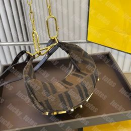 Designer Crescent Bags Mini Half Moon Shouder Bag Letters Classic F Nano Handbags Women Chain Crossbody Bag Genuine Leather Underarm Tote Wallet Purse