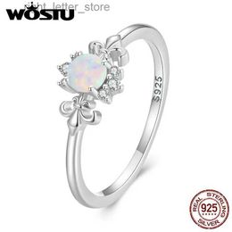 Solitaire Ring WOSTU 925 Sterling Silver Translucent Opal Rings Delicate Decorative Finger Ring Classic Zircon For Luxury Wedding Fine Jewellery YQ231207