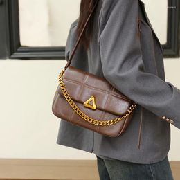 Evening Bags 2023 High Quality PU Leather Flap Shoulder Solid Colour Small Square Cross Body Bag Women With Chain