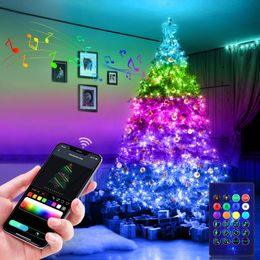 Christmas Decorations 40M RGB USB Fairy Lights LED String Light Festoon Christmas LED Garland Xmas Tree Year Wedding Outdoor Bedroom Decoration 231207