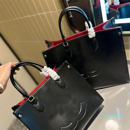 Stylish Women Shoulder Bag 40cm Leather Classic Embroidery Large Logo Top Handle Luxury Handbag Underarm Crossbody Bag Shopping Bags Travel Sacoche