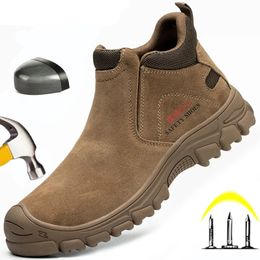 Safety Shoes Men Boots Comfortable Work Shoes Safety Shoes With Steel Toe Cap Anti-smash Sneakers Puncture-Proof Indestructible Shoes H-1 231207