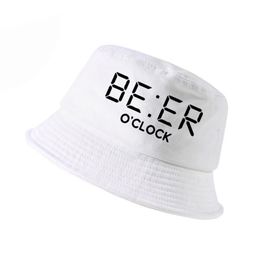 100% cotton funny BEER OCLOCK print men fisherman hats cool summer funny men women bucket hat outdoor panama fishing cap2933