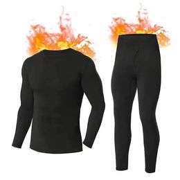 Men's Thermal Underwear Mens Thermal Underwear Long Johns Men Autumn Winter Shirt and Pants 2 piece Set Male Long Underwear Thick Thermal Clothing 231206
