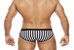 Men039s Swimwear Brand Padded Swim Briefs Black Bikini Strips PushUp Sexy Men Swimming Surffing Beach Shorts Mayo Sungas7245573