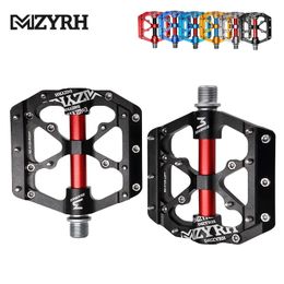 Bike Pedals MZYRH Bicycle Pedals 3 Bearings Ultralight Anti-slip CNC BMX MTB Road Bike Pedal Cycling Sealed Bearing Bike Pedals 231207