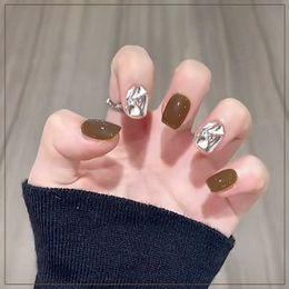 Wearing new nail polish with diamond finished nail patches solid Colour heavy-duty broken diamond explosive flash nail patches finished product