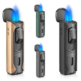 4 Torch Jet Flame Cigar Lighter Windproof Pocket Welding Adjustable Powerful Smoke Accesoires Outdoor Gadgets Men Gifts