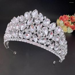 Hair Clips Women's Rhinestones Crown Wedding Tiara Woman Sparkling Pageant Ornaments For Masquerade Ball Banquet Cosplay