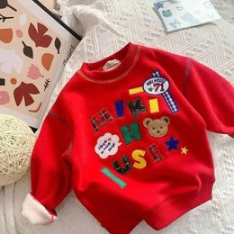 Pullover Children s sweatshirt T shirt autumn and winter embroidered sweater boys girls baby fleece loose 231207