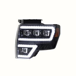 For Ford Raptor F150 08-14 Car LED Headlight Assembly Auto Part Dynamic Streamer Turn Signal Indicator DRL Daytime Running Light