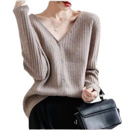 Designer Woman Women's Cardigan Jacket New Spring and Autumn V-neck Drawstring Thin Long Sleeved Knitted Short Loose Fitting Sweater 618