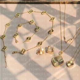 Mode klassische Glücksklee Halskette Armband Ohrstecker Damen und Mädchen Valentinstag Muttertag Verlobungsschmuck Vfxl