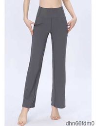 LL Yoga Flared Pants Long Ladies High Waist Slim Fit Belly Bell-bottom Trousers Shows Legs Fitness Solid Colour CK620 LL127 IBWU