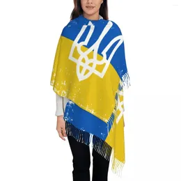 Scarves Ukraine National Flag Scarf For Womens Winter Warm Cashmere Shawl Wrap Ukrainian Emblem Large Evening Dress