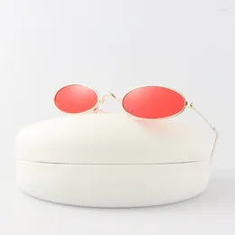 Sunglasses Small Frame Vintage Round Woman Brand Designer Ocean Colour Sun Glasses Female Fashion Retro Oval