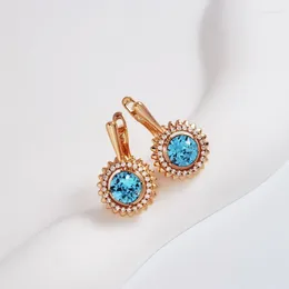 Dangle Earrings Trendy Clip For Women Party Jewerly Made With Crystals From Austria Fashion Round Hanging Earing Ladies Daily Bijoux