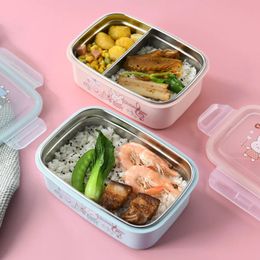 Lunch Boxes Bags Stainless Steel And PP Leak-Proof Lunch Boxes Lunch Boxes With A Spoon Convenient Student 231207