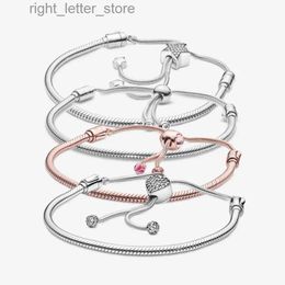Chain New Adjustable Star Heart Charms Pan Sterling Silver 925 Women Snake Bracelet Female Fit Original Beads Jewellery Making YQ231208