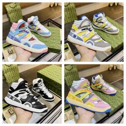 NEW designer fashion casual shoe men women distressed retro smudge marks effect canvas interlocking mens womens luxury flat platform sneaker size 35-45