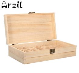 Wooden Essential Oils Storage Box 25 Holes Natural Pine Wood Handmade Without Paint3803436