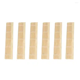 Dinnerware Sets 6 Pcs Sushi Roller Bamboo Curtain Home Restaurant Gadget DIY Kits Make Rice Rolling Mat Making Pads