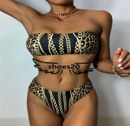 Leopard Tube Top Bikinis Padded Push Up Women039s Swimwear Outdoor Bandage Beach Designer Swimsuit Indoor Bathing Wear 8248136