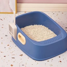 Other Cat Supplies Cat litter box design Semi-enclosed Sandbox big space toilet Prevent splash Tray goods for kittens big sand litter cat bedpans 231207