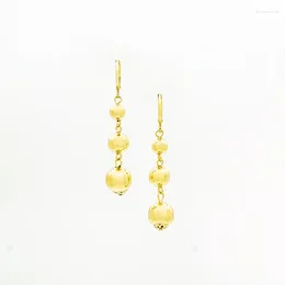 Hoop Earrings Elegant Micro Set Zircon Ball Pendant Fashion Jewellery 14k Gold Plated Tassel Simple Women's