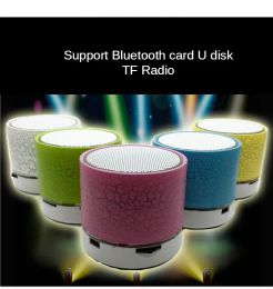 New Mini Portable Bluetooth Speaker Car Audio A9 Dazzling Crack LED Wireless Speaker Subwoofer Speakers TF Card USB Charging ZZ