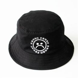 Whole- Do not fade cotton Breathable black print hip hop cap sad boys panama bucket hats men bob boonie fishing h257c