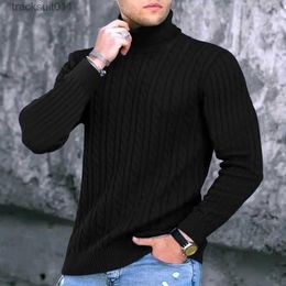 Men's T-Shirts Men Long Sle Sweater High Neck Men's Winter Sweater Solid Colour Long Sle Turtleneck Top for Autumn/winter Clothing High L231208