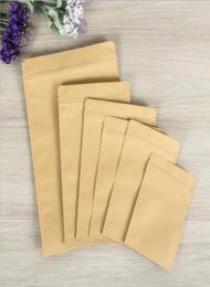 20pcs Small Kraft Paper Bag Inner Aluminum Foil Pouch Reusable Flat Packaging Zipper Bag12196942