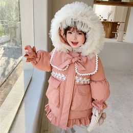 Down Coat 2 12Y Kids Long Outerwear Winter Clothes Teen Girls Cotton Padded Parka Coats Children Thicken Warm Cotton Jackets Q687 231207