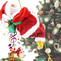 Christmas Toy Supplies Electric Santa Claus Toys Climb Bead Chain Christmas Old Man Doll Music Climbing Creative Children Gifts Xmas Decor 231208